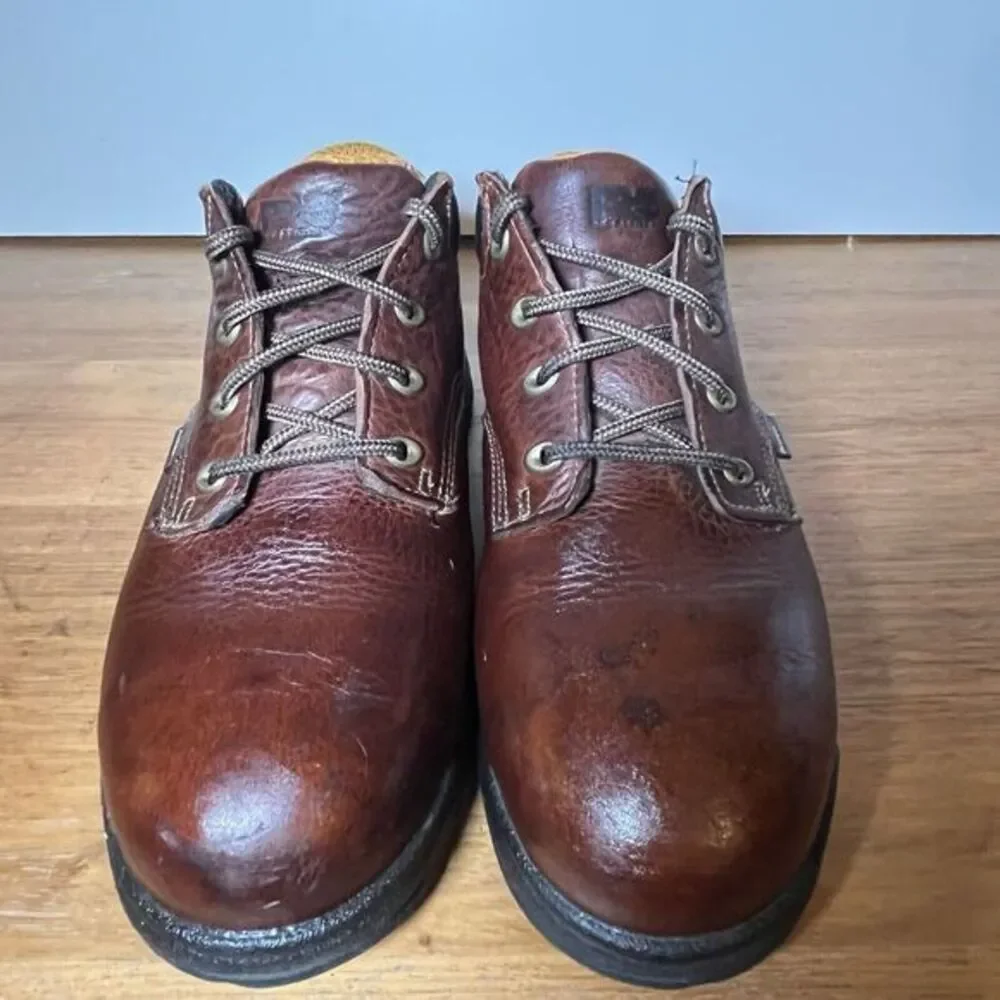 Vtg Timberland Pro‎ Series Mens 7.5 Shoes Chunky Brown 90s Y2K Platform Oxfords